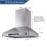 Awoco 36” Wall Mount 40"H Stainless Steel Range Hood 4 Speeds, 6” Round Top Vent 900CFM 2 LED Lights & Remote Control (RH-WT-36)